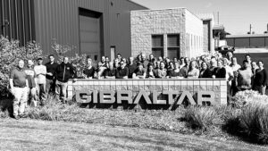 A Gibraltar company photo in black and white. Gibraltar Inc. is a contract furniture company located in West Michigan.