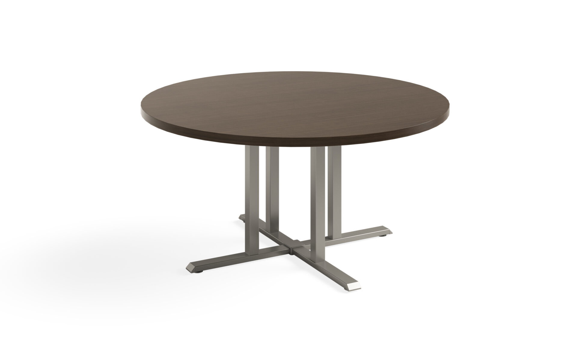 Fusion series table legs from Gibraltar featured with a roundtop table.